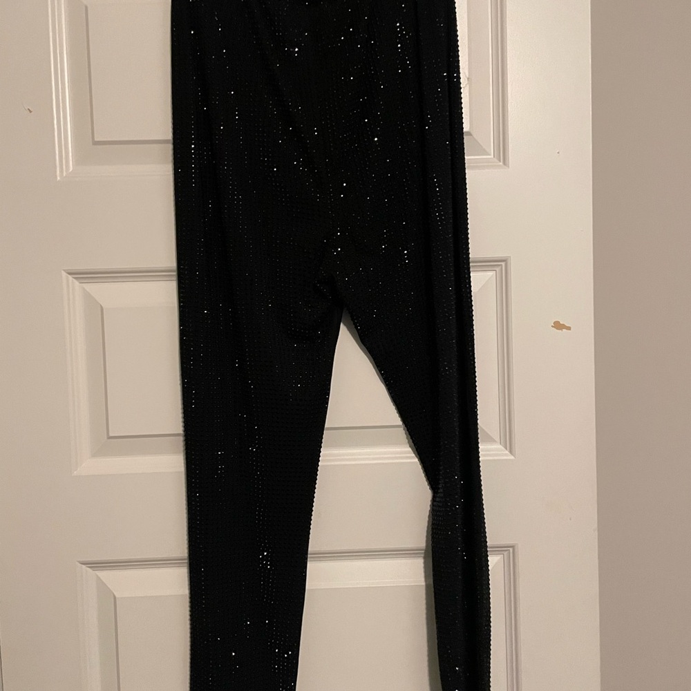 Black Sequin Pants - image 2